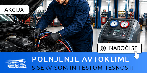 Polnjenje avtoklime s servisom in testom tesnosti
